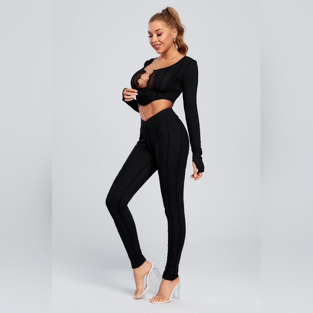 🖤Bright Diamond Black Rhinestone Chain 2-Piece Set💠 - Picture 5 of 9